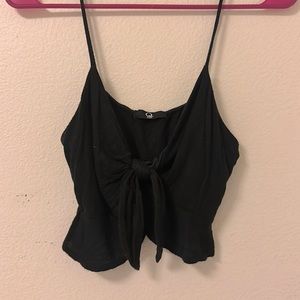 Black front tie crop top XS